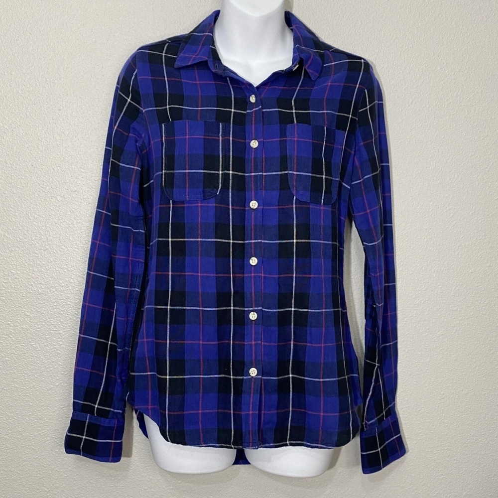 Mossimo Multicolor Blue Black Plaid Fall Flannel Woman’s Size XS/TP